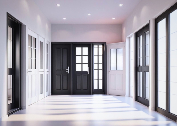 UPVC and Steel Door Display